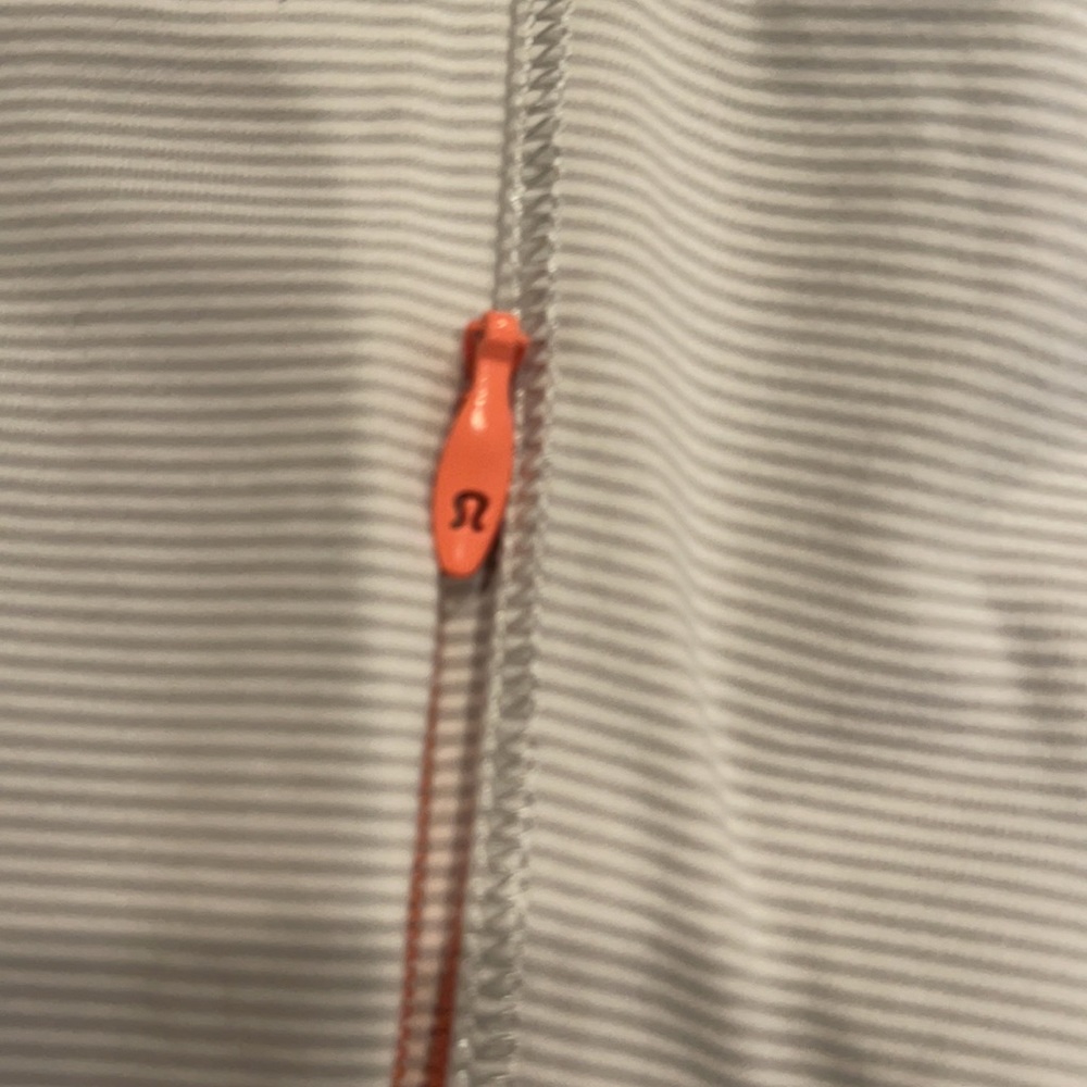 lululemon athletica Light Gray Half‑Zip Pullover with Coral Trim - Picture 7 of 7